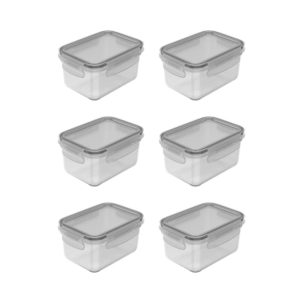 Kit de potes organizadores de geladeira retangular Ou 6 peças 560ml Linha Click