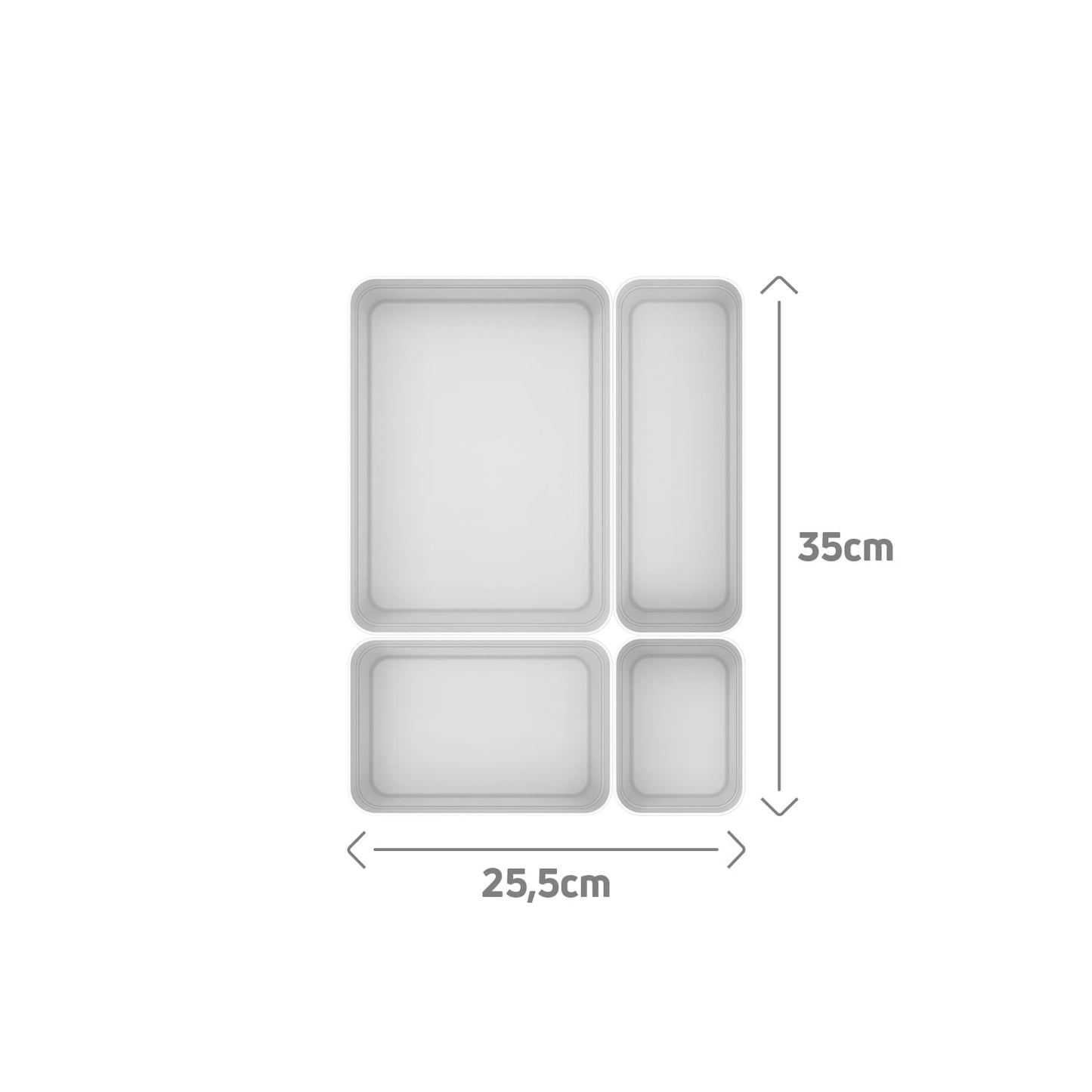 Kit de organizador de gavetas Ou 4 peças Linha Logic