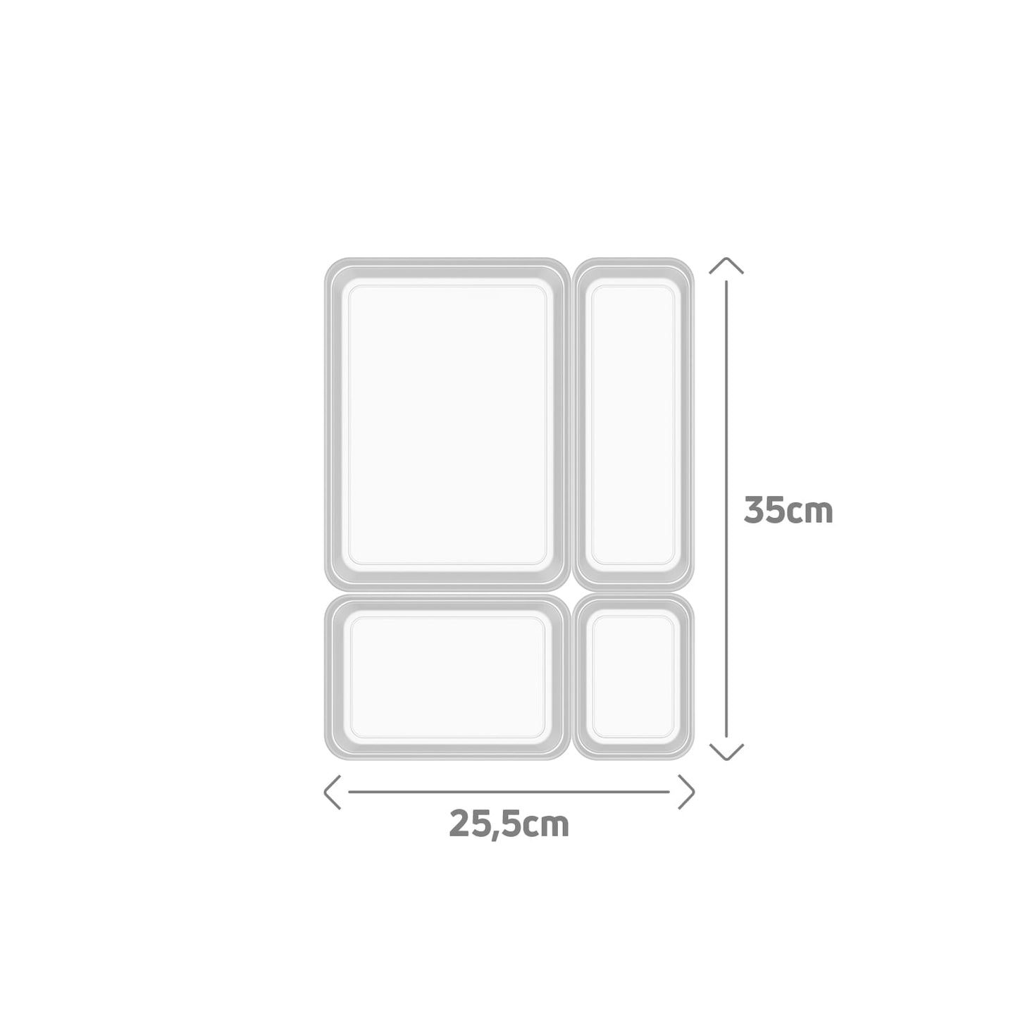 Kit de organizador de gavetas Ou 4 peças Linha Logic