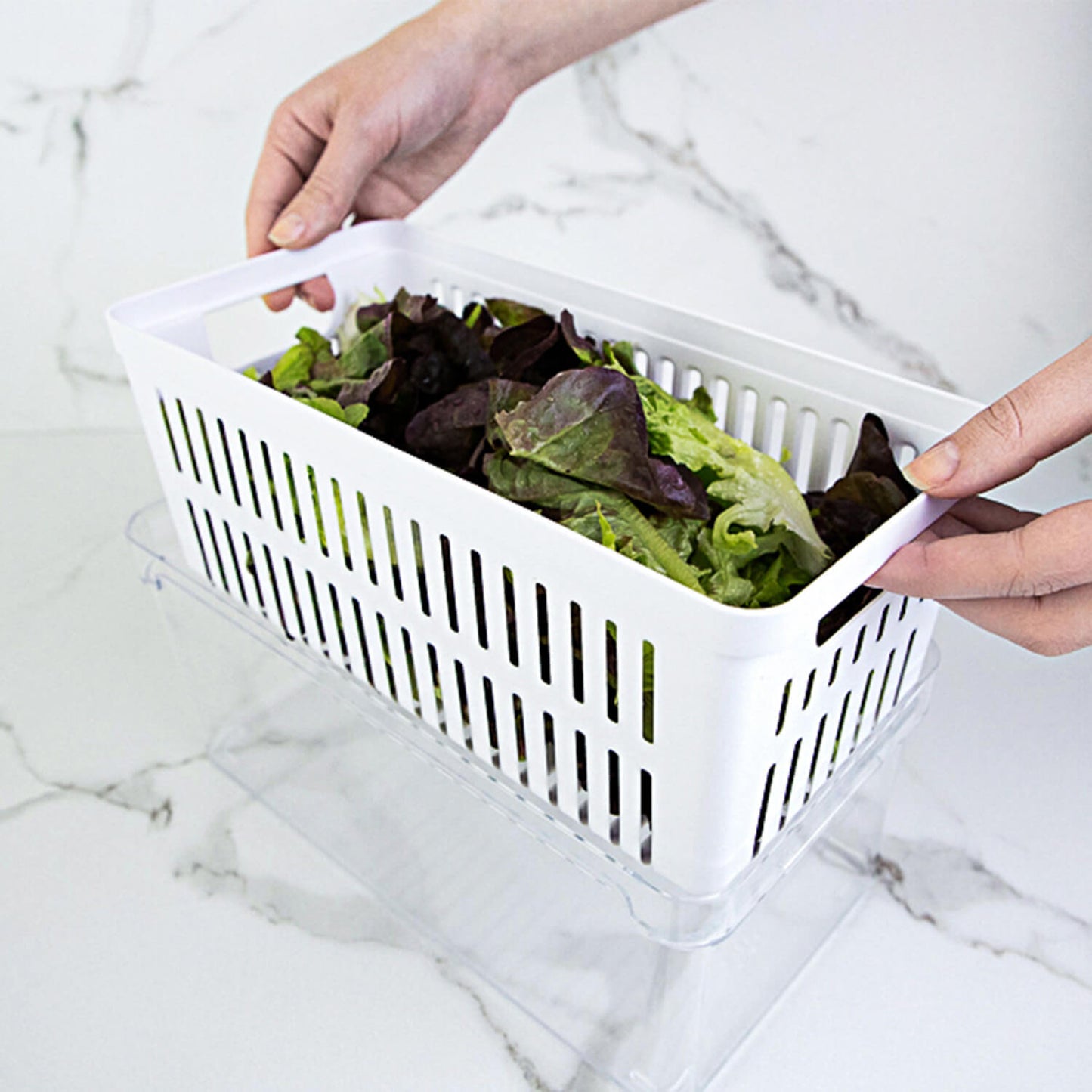 Kit de organizadores de geladeira Ou 3 peças 30x15x13 Linha Clear Fresh