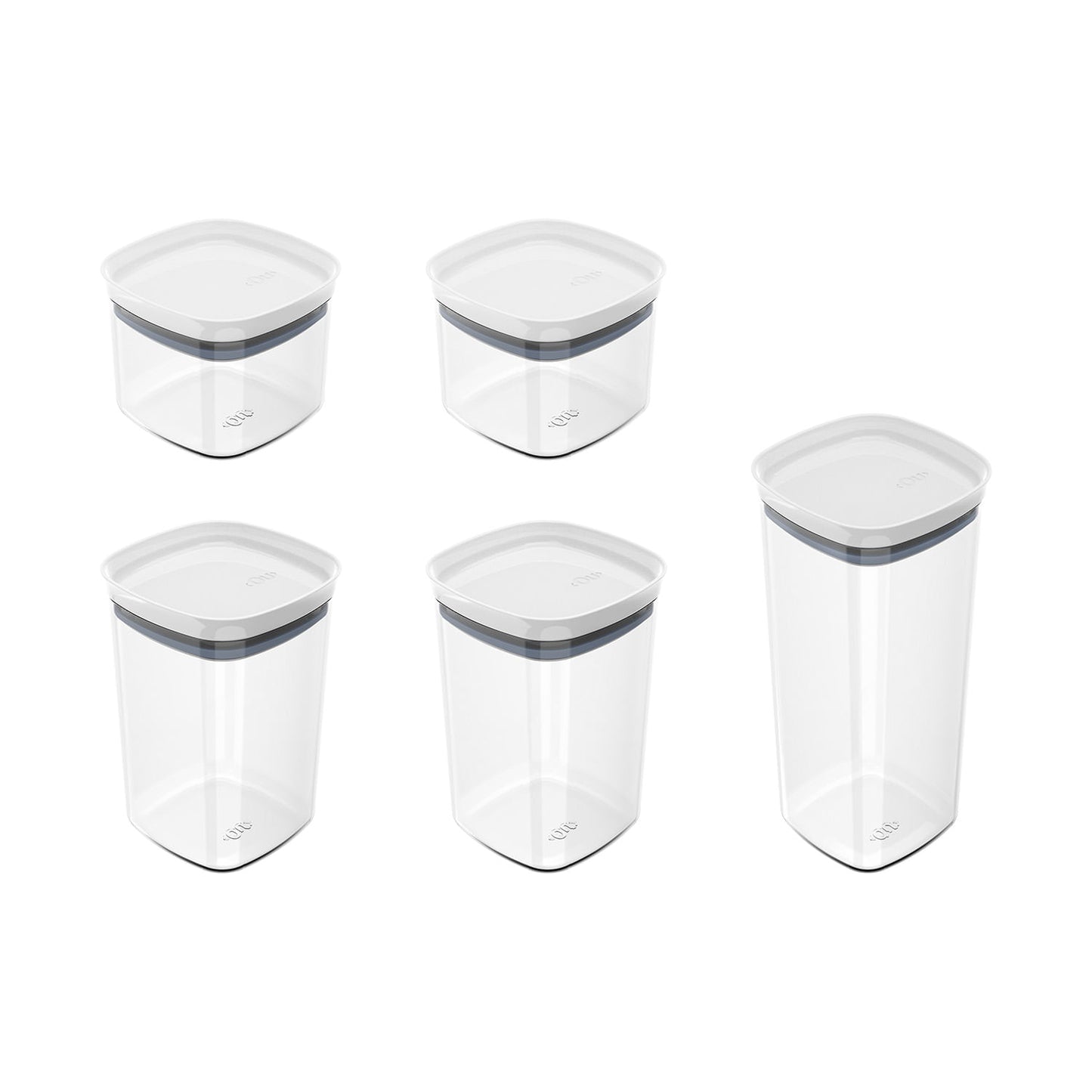 Kit de potes herméticos modular Ou 5 peças Linha Block