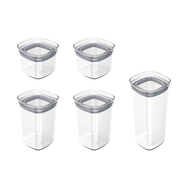 Kit de potes herméticos modular Ou 5 peças Linha Block