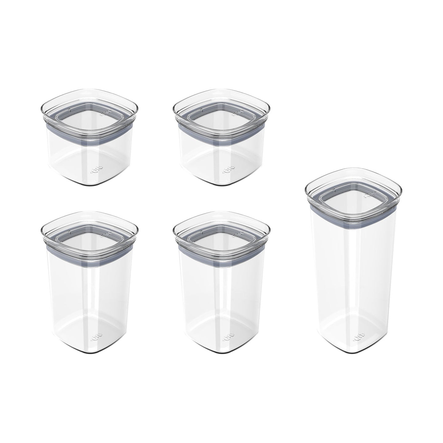 Kit de potes herméticos modular Ou 5 peças Linha Block