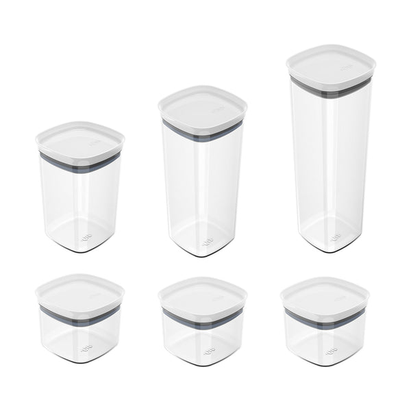 Kit de potes herméticos modular Ou 6 peças Linha Block