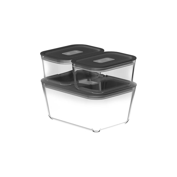 Kit de potes de vidro hermético Ou 2,4 L e 725 ml Linha Fresh Lock