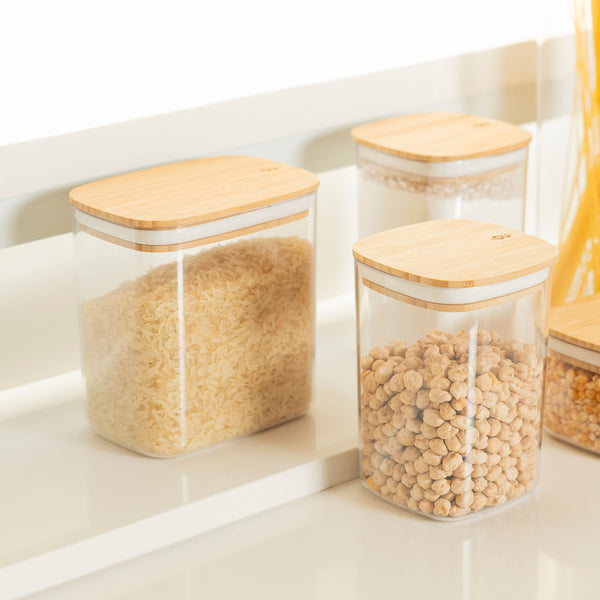 Kit de potes herméticos retangulares Ou 3 peças Linha Keep
