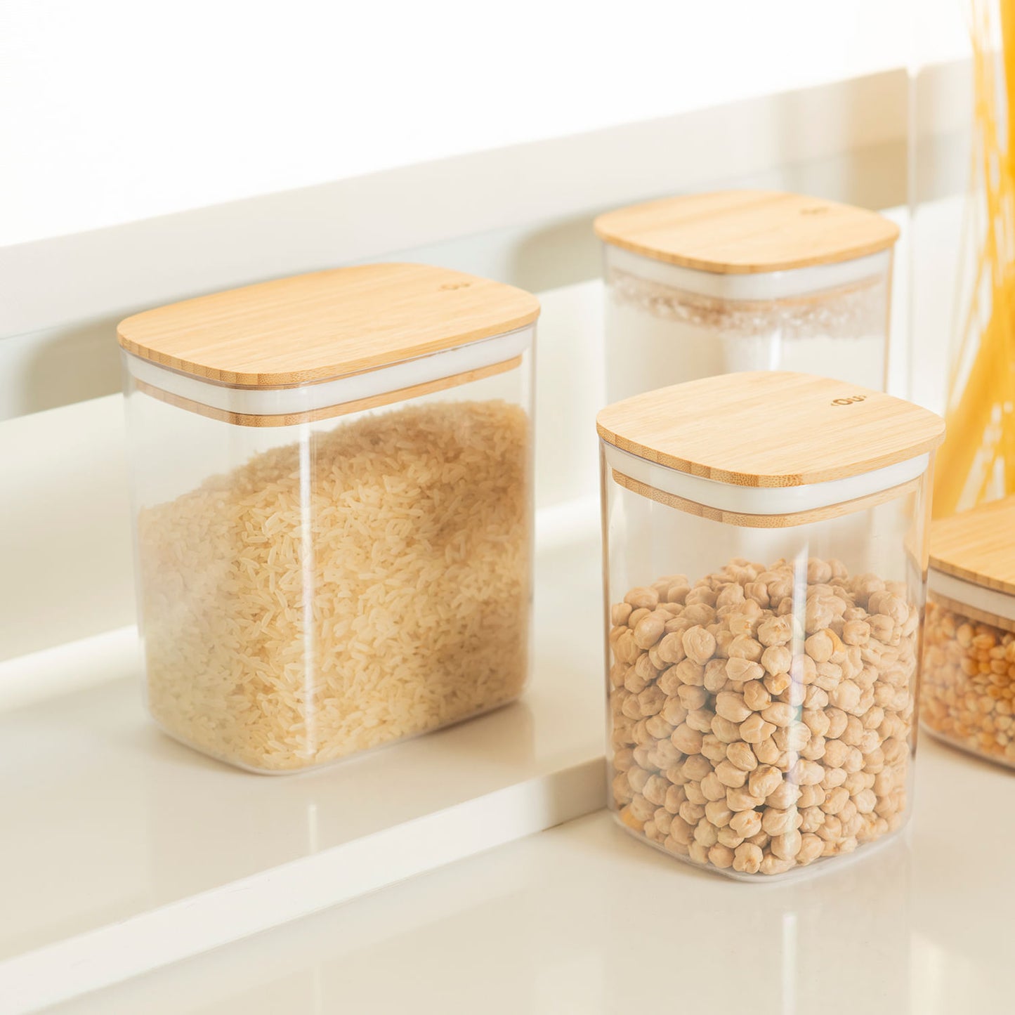 Kit de potes herméticos retangulares Ou 3 peças Linha Keep