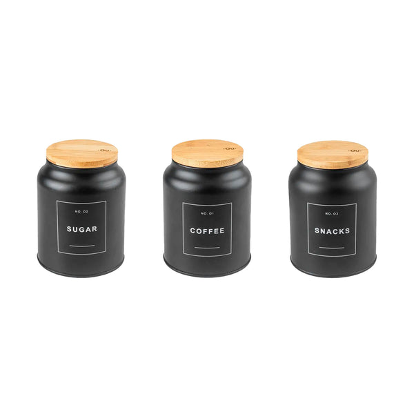 Kit de potes coffe snacks sugar Ou 3 peças Linha Sense