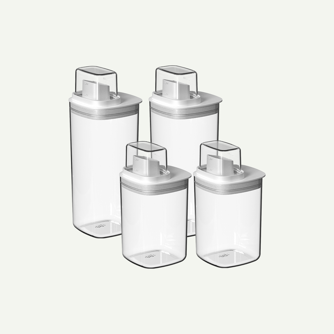 Kit Dispenser Ou Quadrado 4 Peças Linha Flow