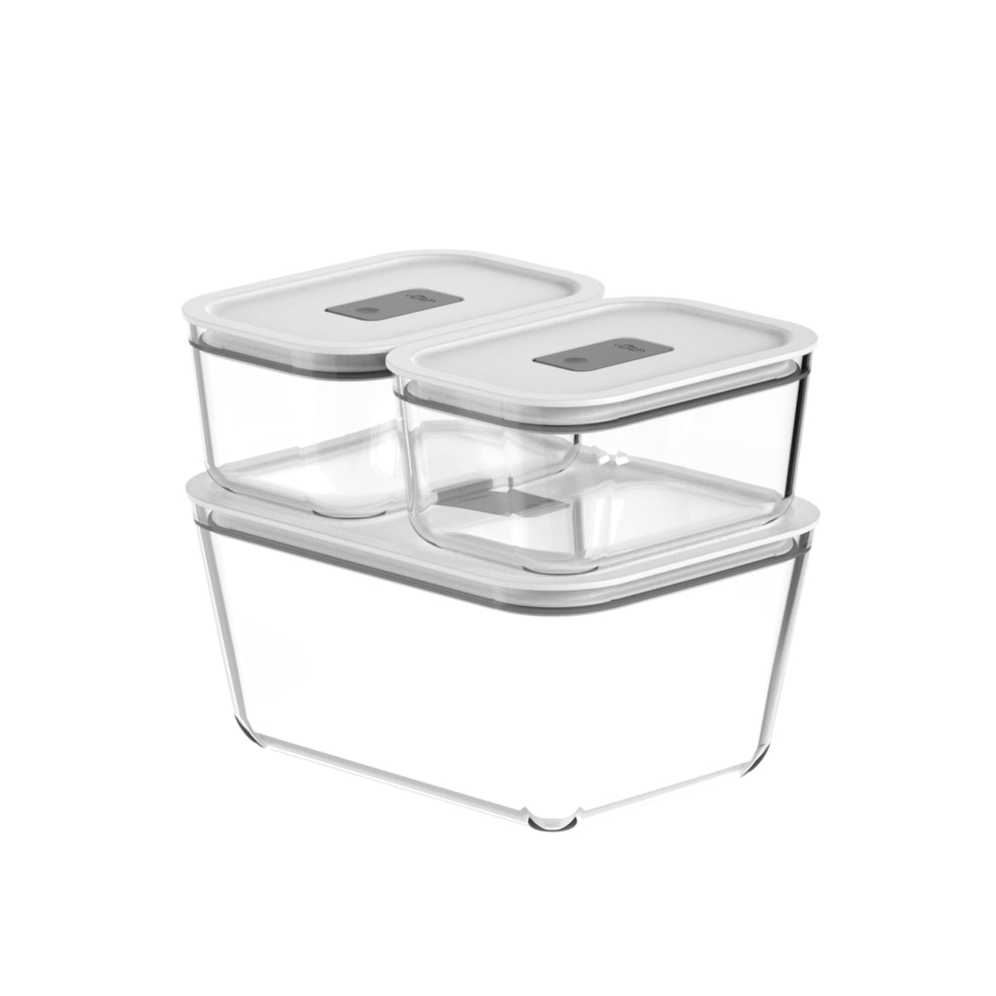 Kit de potes de vidro hermético Ou 2,4L e 725ml Linha Fresh Lock