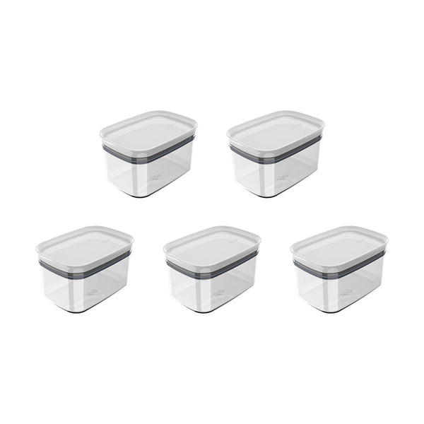 Kit de potes herméticos retangular Ou 5 peças 650ml Linha Block