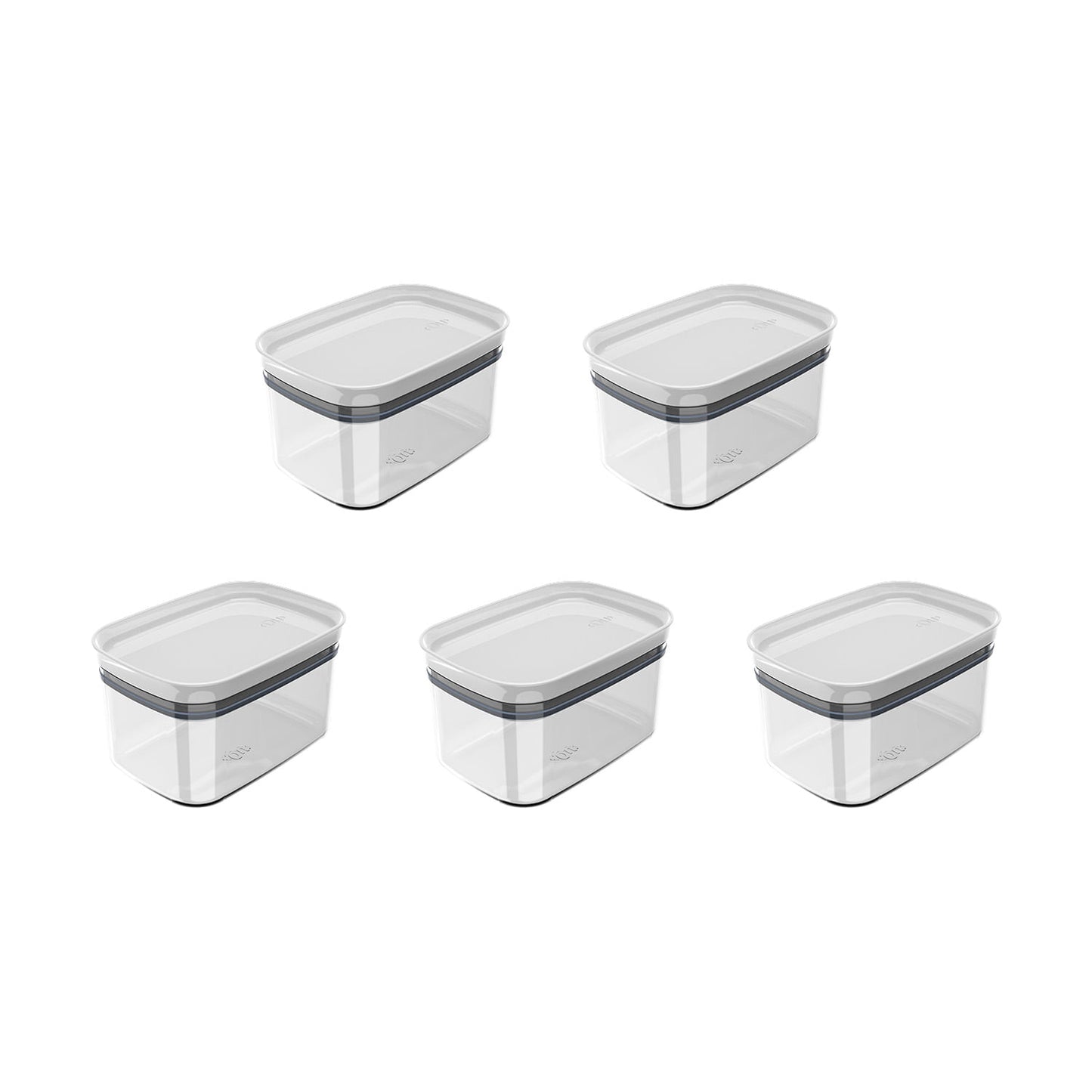 Kit de potes herméticos retangular Ou 5 peças 650ml Linha Block
