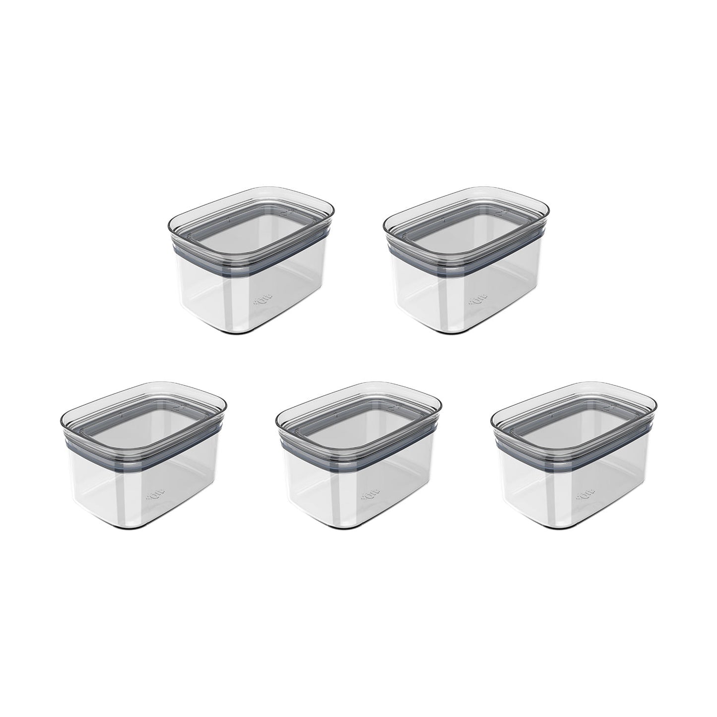 Kit de potes herméticos retangular Ou 5 peças 650ml Linha Block