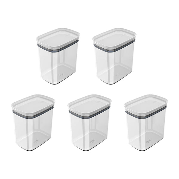 Kit de potes herméticos retangular Ou 5 peças 1,5L Linha Block