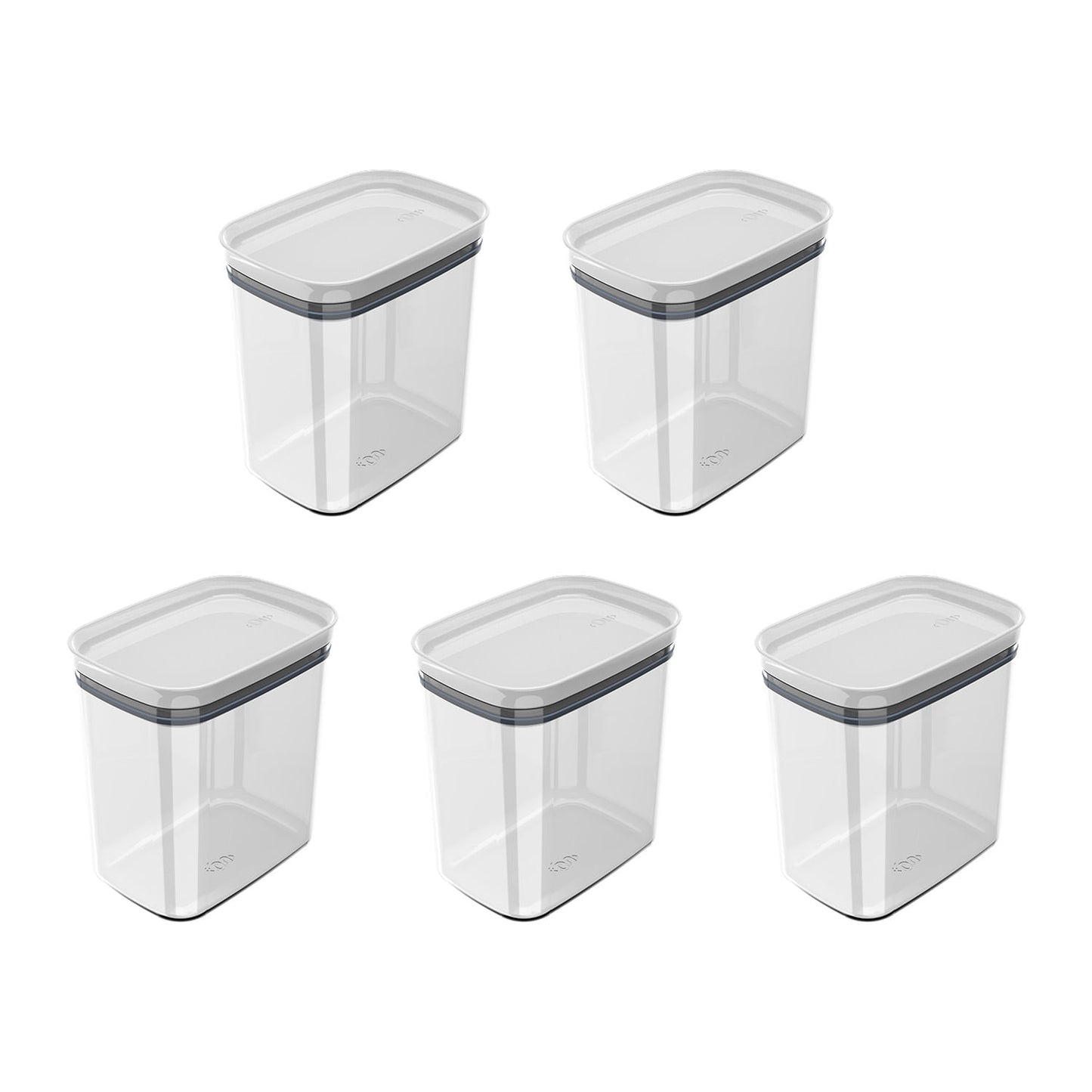 Kit de potes herméticos retangular Ou 5 peças 1,5L Linha Block