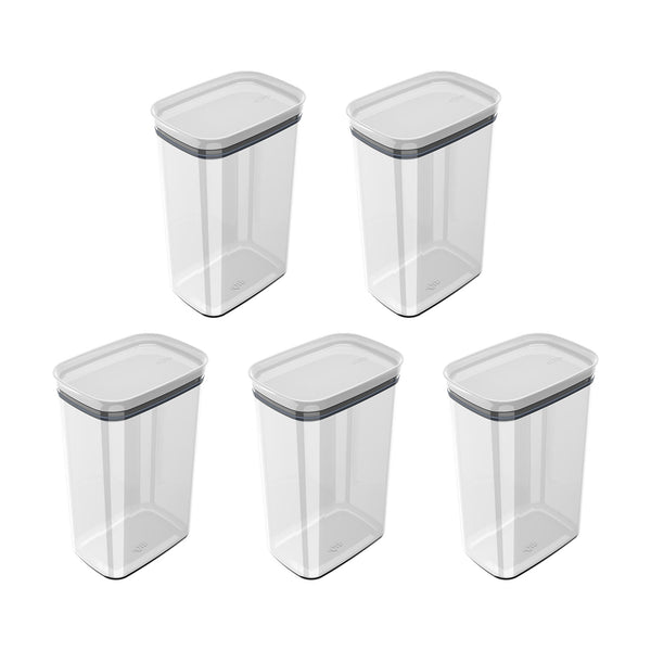 Kit de potes herméticos retangular Ou 5 peças 2,3L Linha Block
