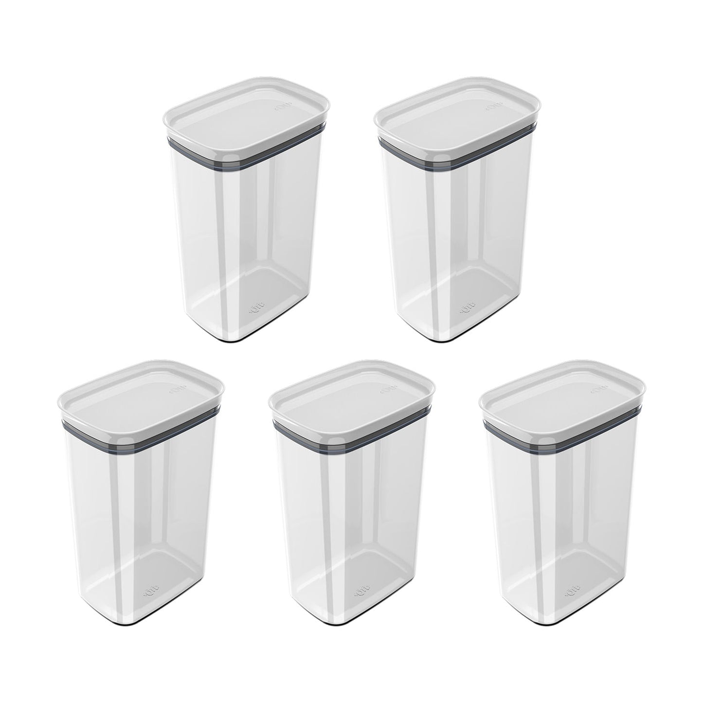 Kit de potes herméticos retangular Ou 5 peças 2,3L Linha Block