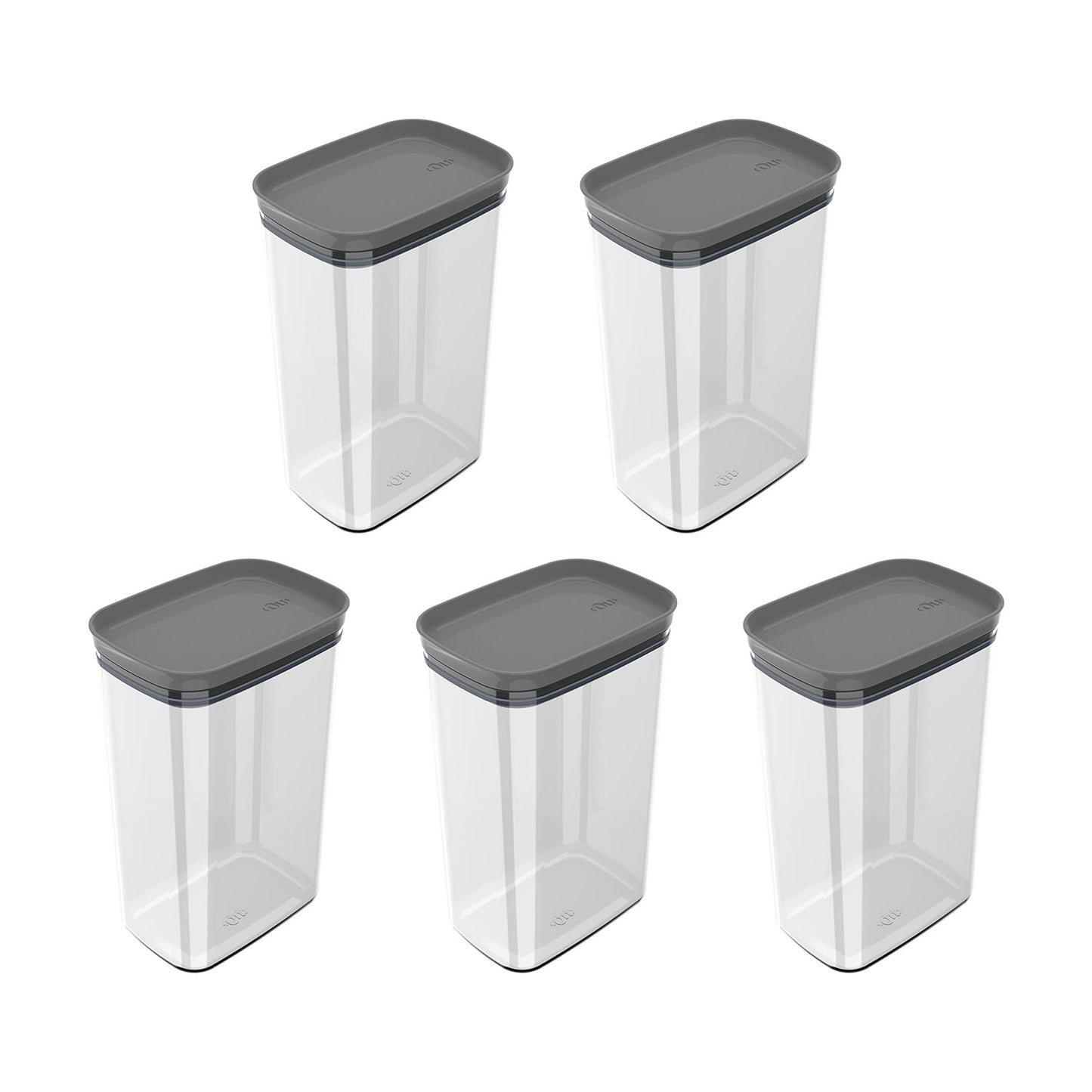 Kit de potes herméticos retangular Ou 5 peças 2,3L Linha Block