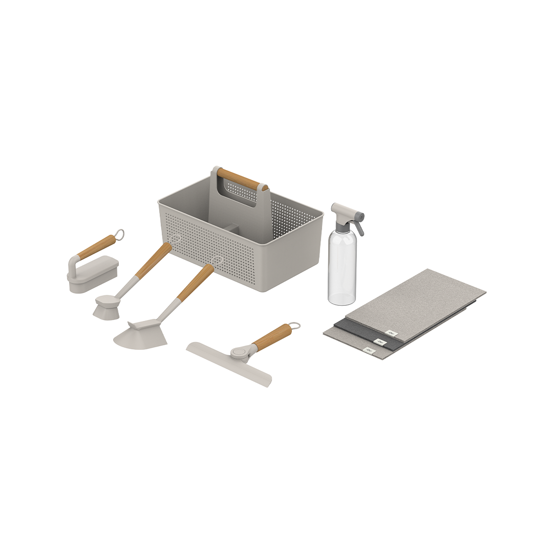 Kit Limpeza com Organizador, Borrifador e Panos Ou 7 Peças Linha Flow