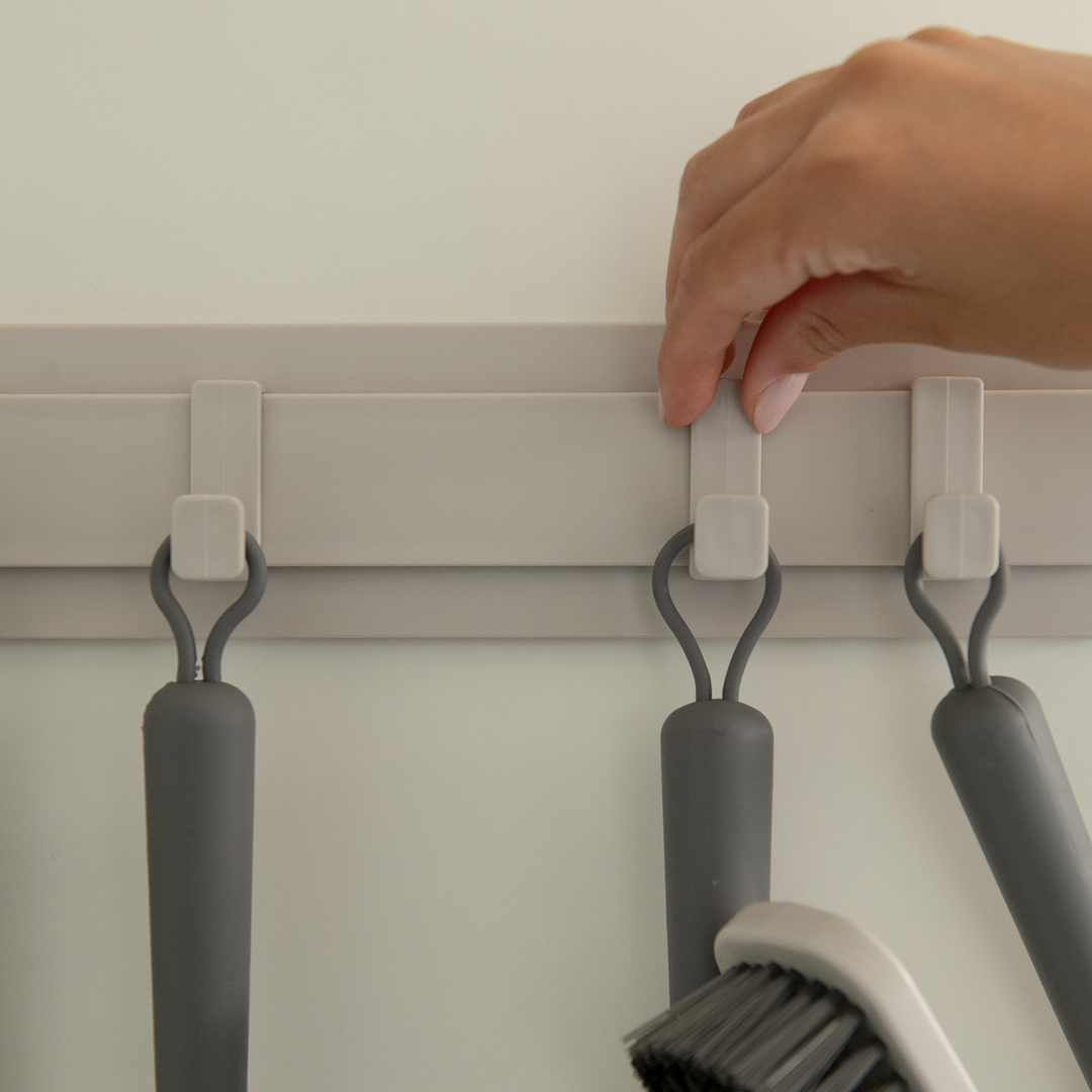 Organizador de Parede Multiuso Ou com 4 Ganchos Linha Flow