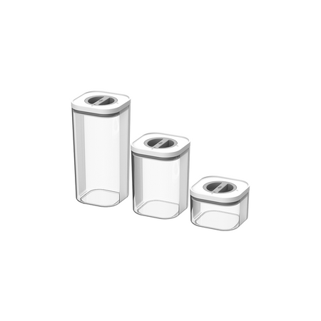 Kit Potes Herméticos Quadrados Ou 3 Peças Linha Bolt