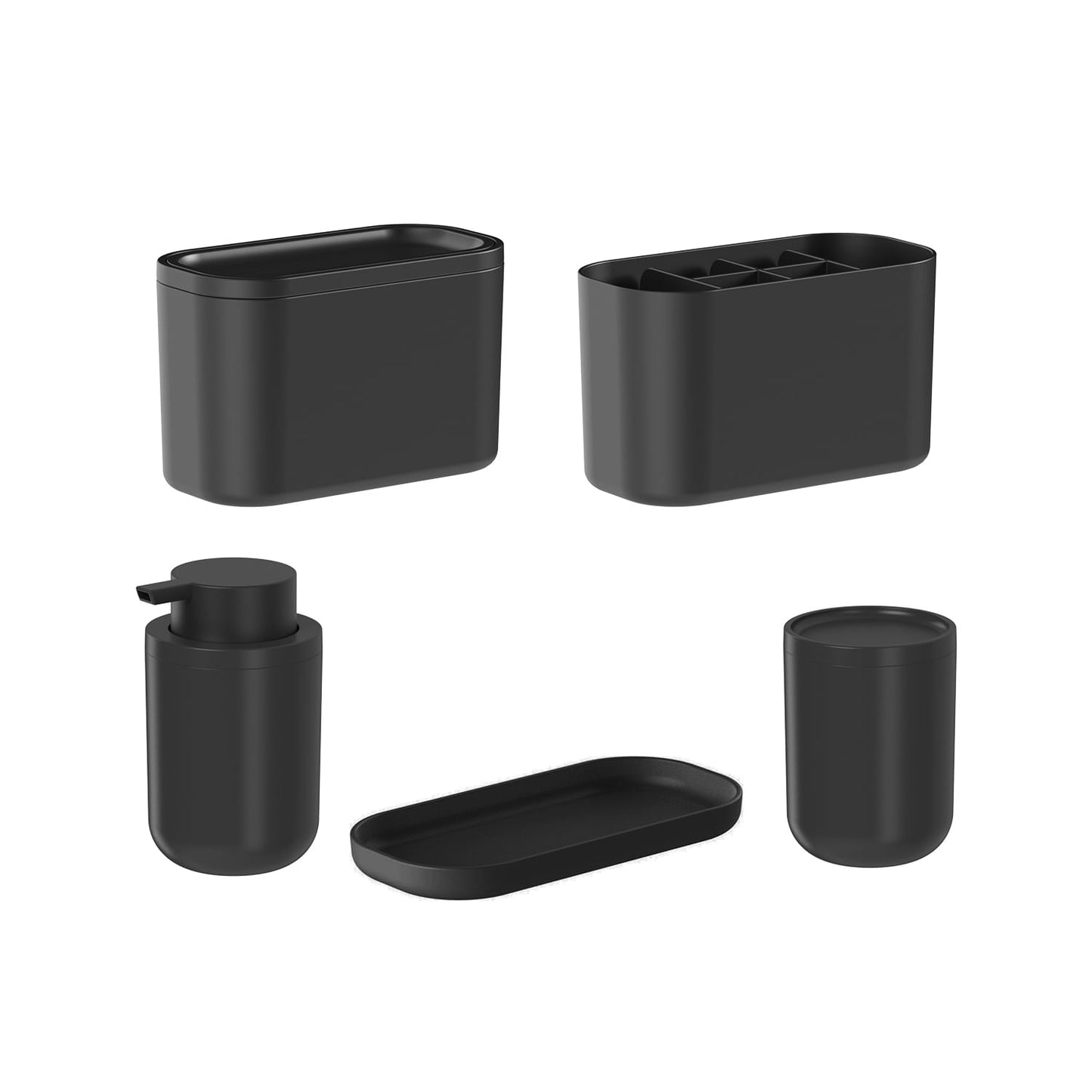 Kit de acessórios de bancada para banheiro Ou 5 peças Linha Bold