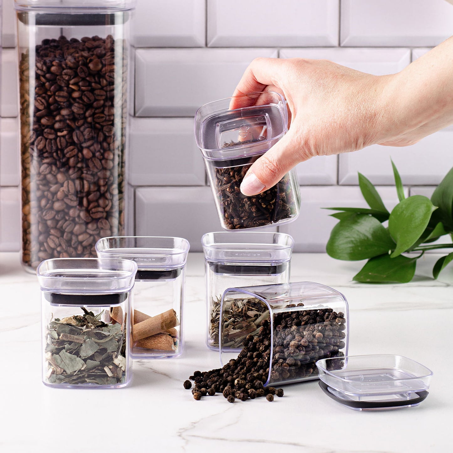 Kit de potes herméticos Ou 8 peças 150ml Linha Block