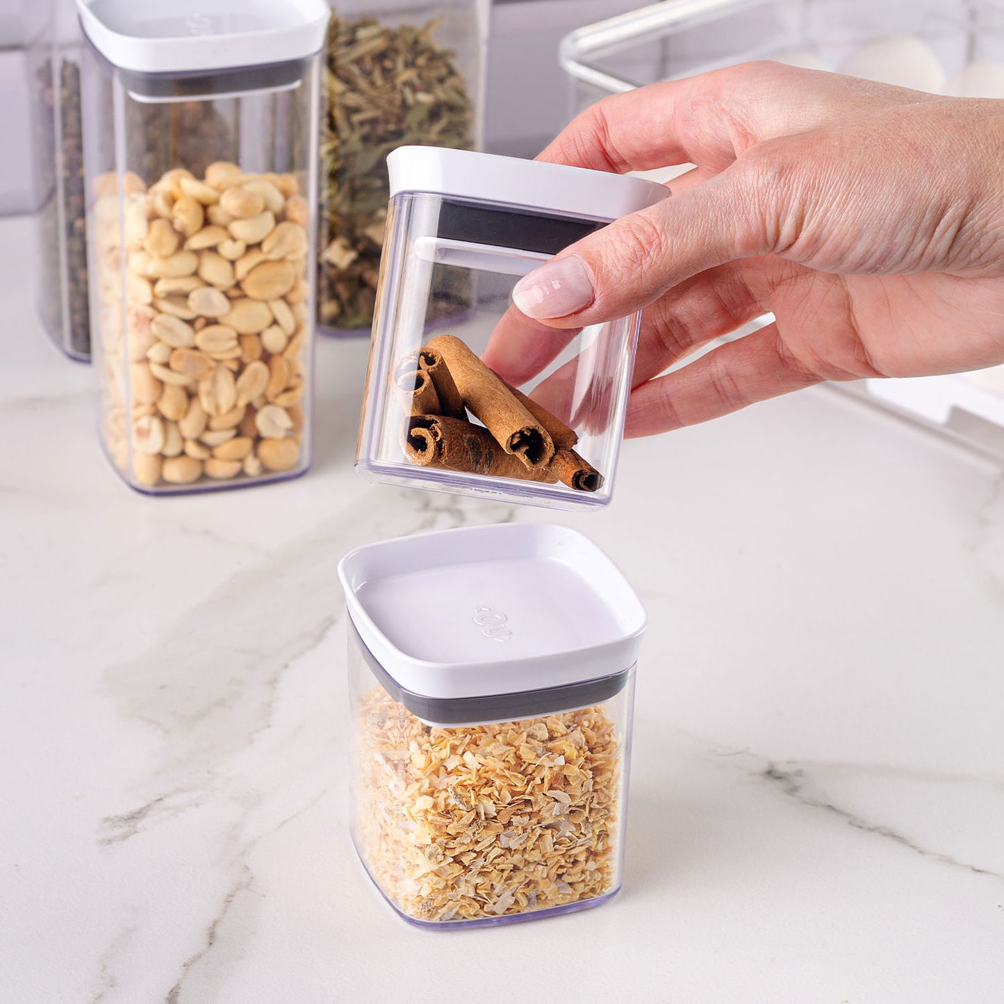 Kit de potes herméticos Ou 8 peças 150ml Linha Block