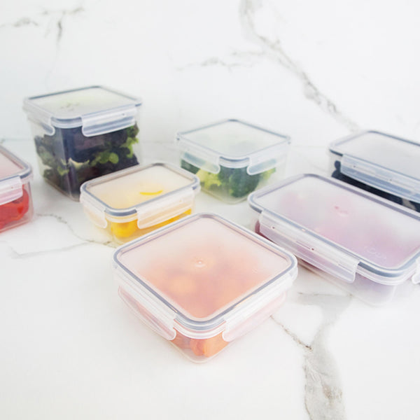 Kit de potes organizadores de geladeira quadrado Ou 3 peças Linha Click