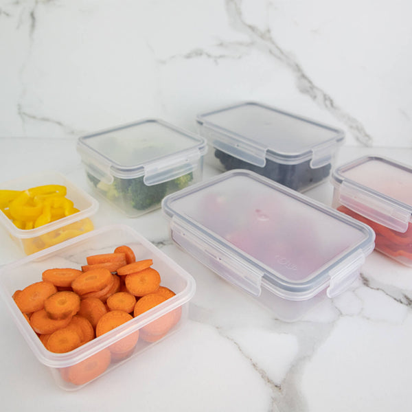 Kit de potes organizadores de geladeira retangular Ou 6 peças 870mk Linha Click