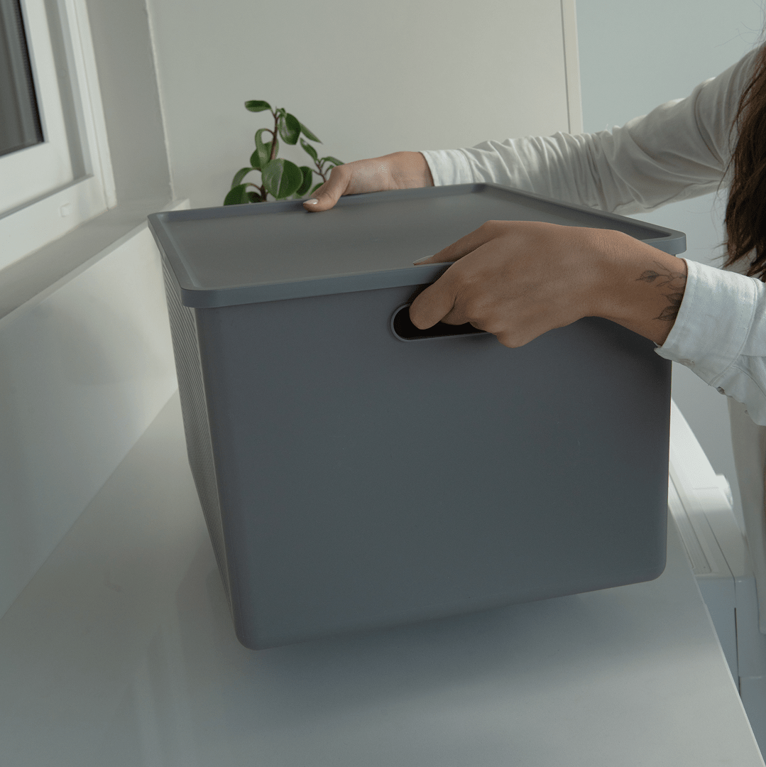 Cesto com Tampa Ou 32L Linha Flow - Ou