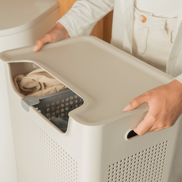 Cesto de Roupas com Duplo Compartimento Ou 50L Linha Flow - Ou