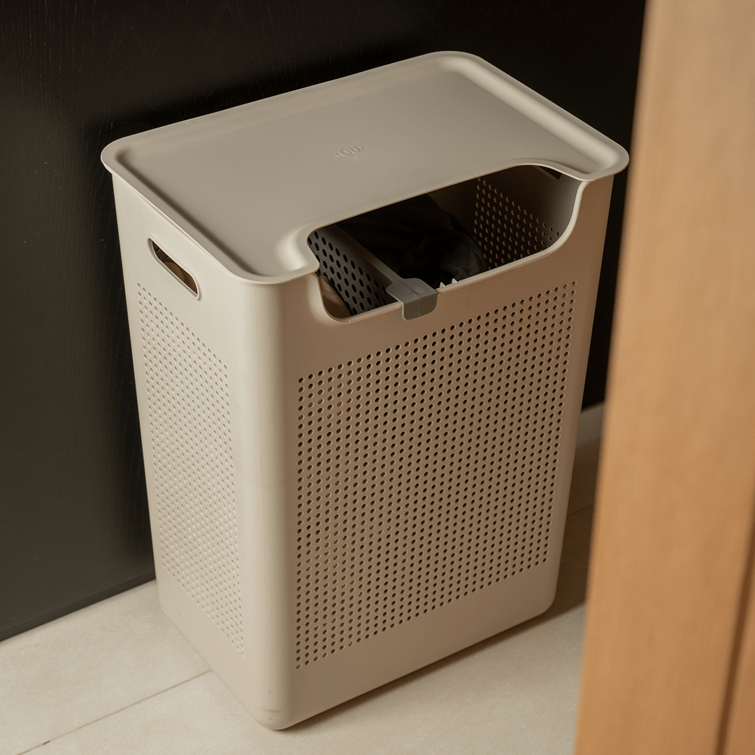 Cesto de Roupas com Duplo Compartimento Ou 50L Linha Flow - Ou