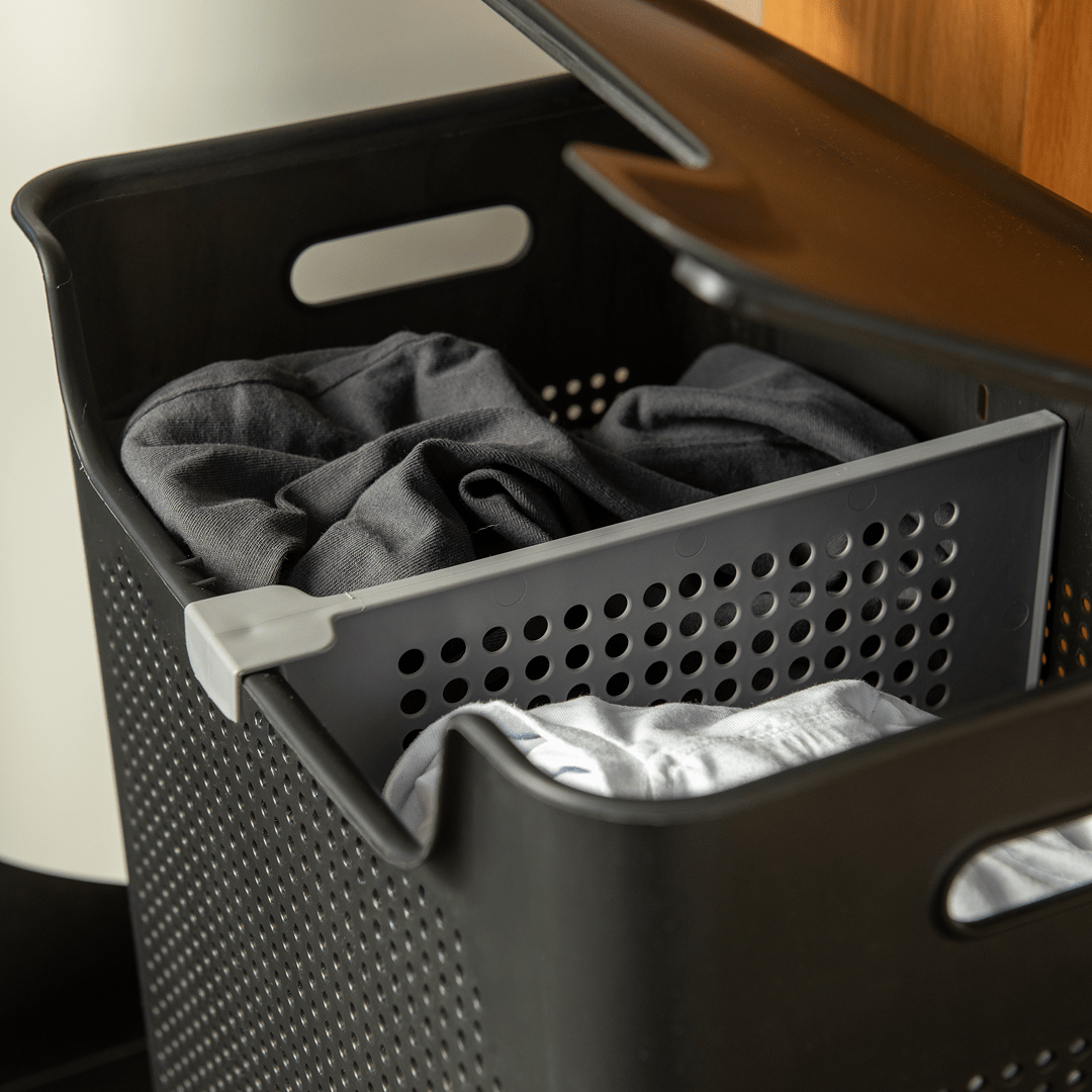 Cesto de Roupas com Duplo Compartimento Ou 50L Linha Flow - Ou