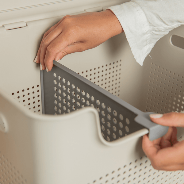 Cesto de Roupas com Duplo Compartimento Ou 50L Linha Flow - Ou