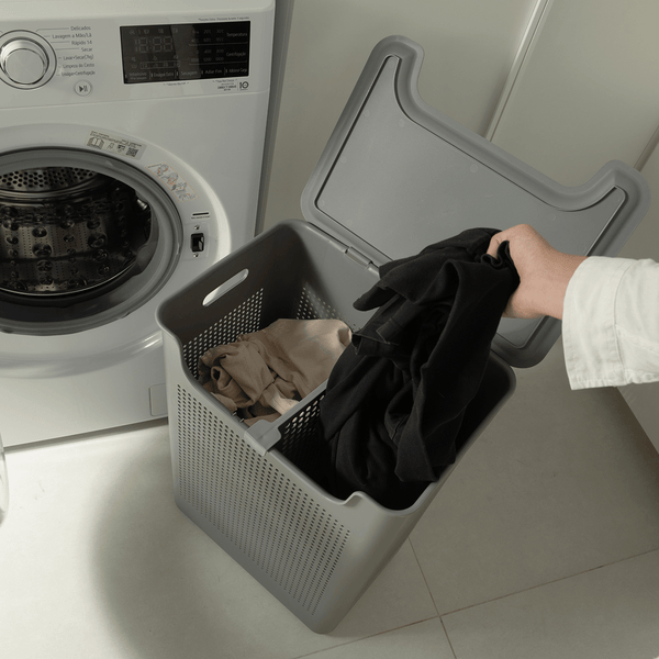 Cesto de Roupas com Duplo Compartimento Ou 50L Linha Flow - Ou