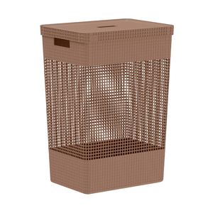 Cesto de roupas Ou 49L com tampa Linha Grid - Ou