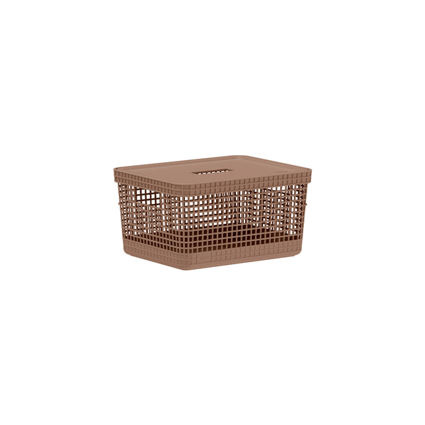 Cesto organizador Ou 8L com tampa Linha Grid - Ou