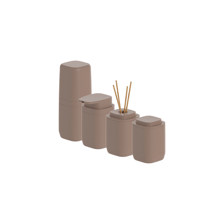 Kit de acessórios de bancada com porta sabonete líquido Ou 4 peças Linha Aura