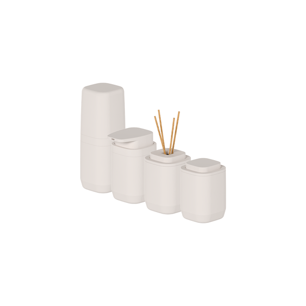 Kit de acessórios de bancada com porta sabonete líquido Ou 4 peças Linha Aura - Ou