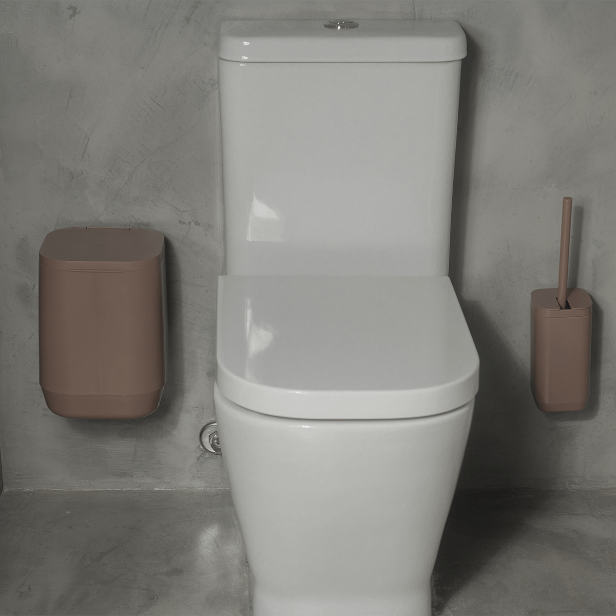 Kit de Banheiro com Lixeira de Piso/Parede Ou 2 Peças Linha Aura - Ou
