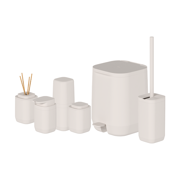 Kit de banheiro Completo com lixeira de pedal Ou 6 peças Linha Aura - Ou