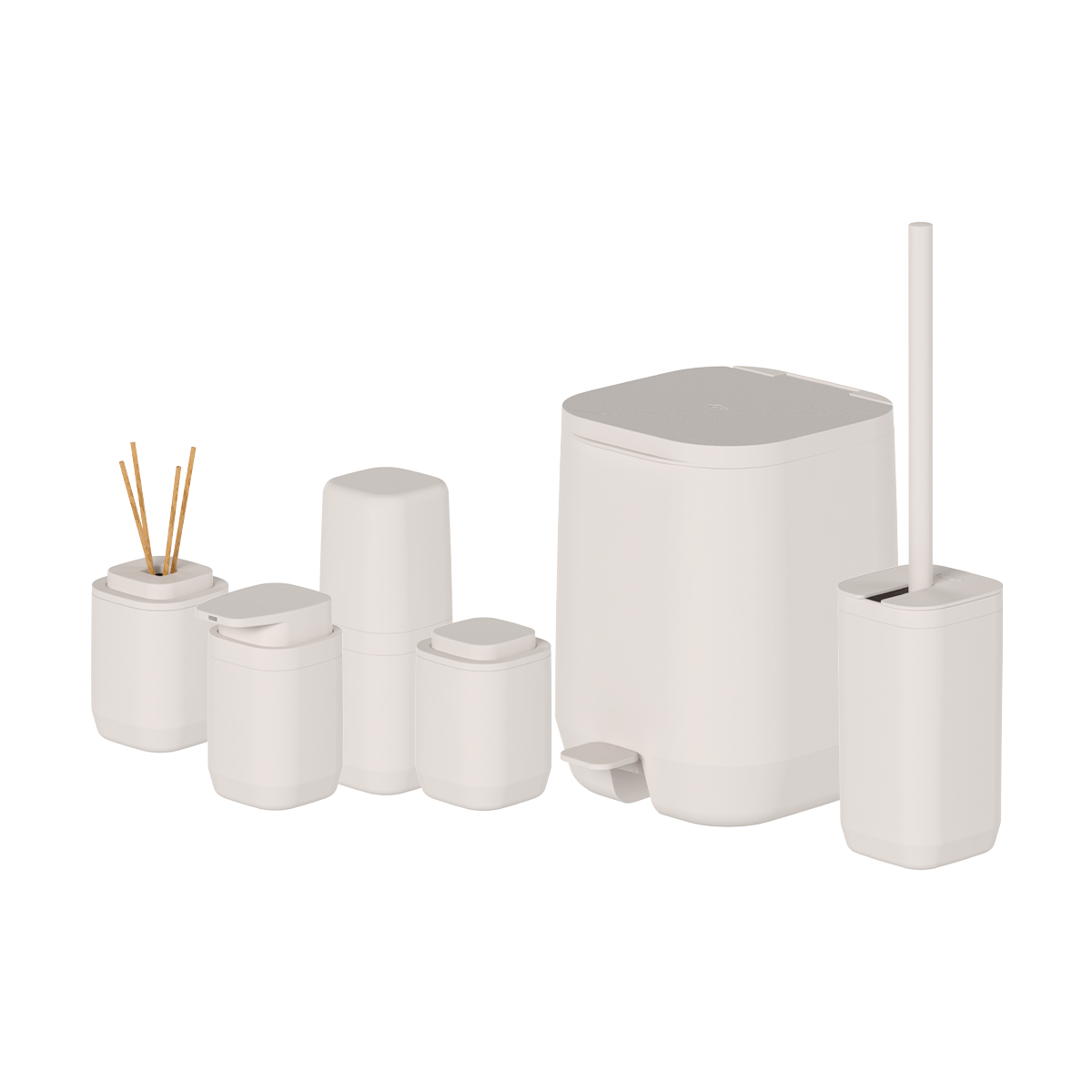 Kit de banheiro Completo com lixeira de pedal Ou 6 peças Linha Aura - Ou
