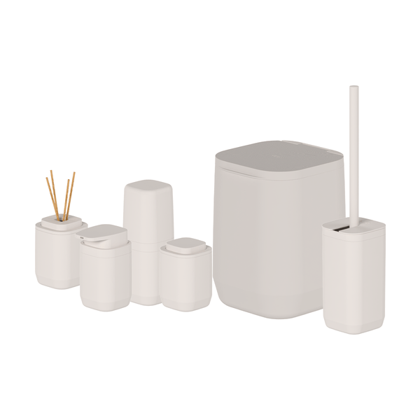 Kit de banheiro Completo com lixeira de piso/parede Ou 6 peças Linha Aura - Ou