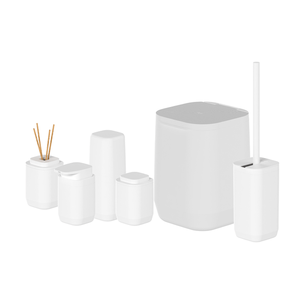 Kit de banheiro Completo com lixeira de piso/parede Ou 6 peças Linha Aura - Ou