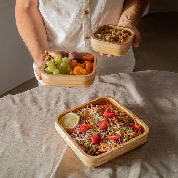Kit de Bowls Quadrados Ou 3 Peças Linha Lume - Ou