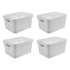 Kit de Caixa Organizadora com Tampa Ou 4 Peças 32L Linha Cube