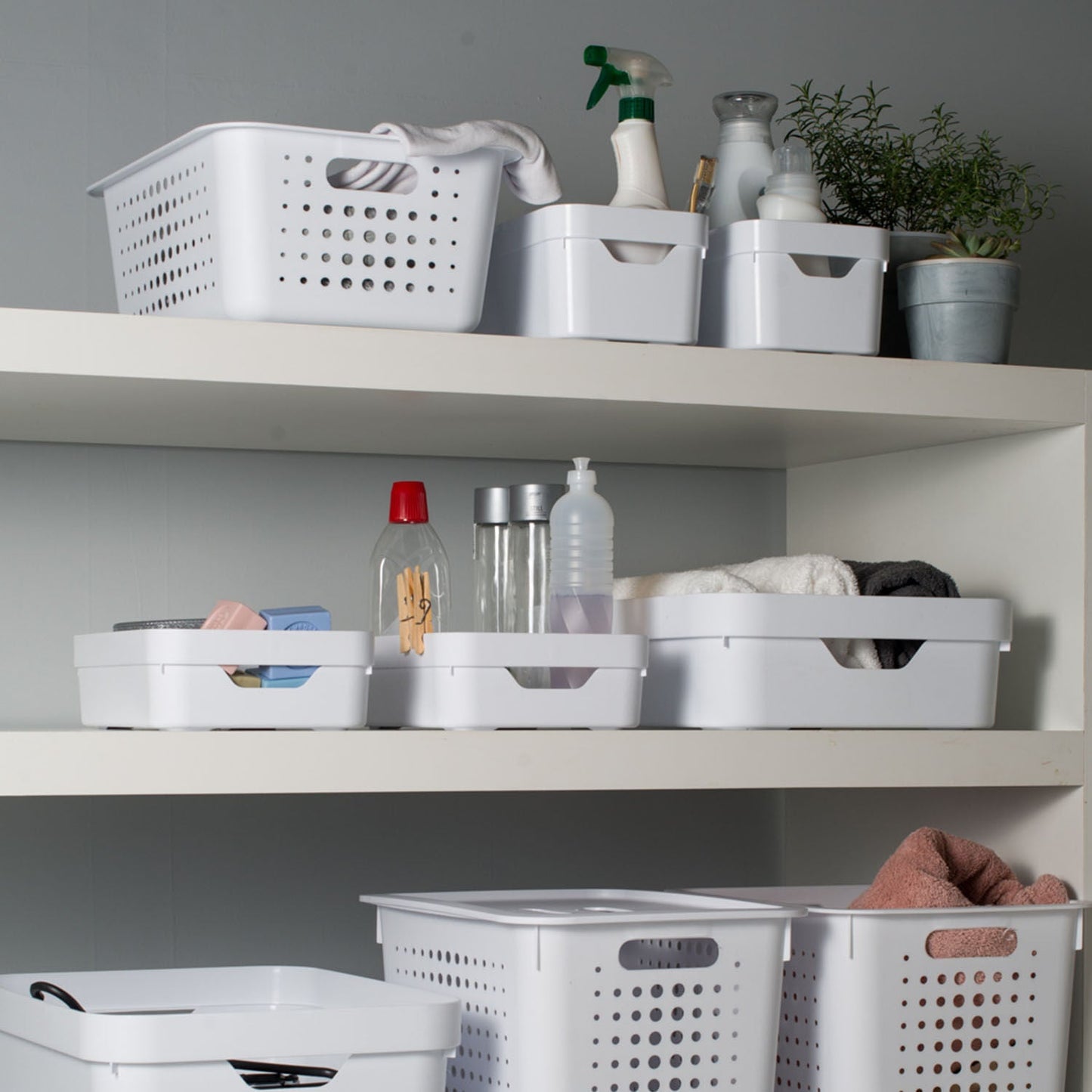 Kit de caixa organizadora Ou 4 peças 5,3L Linha Cube - Ou