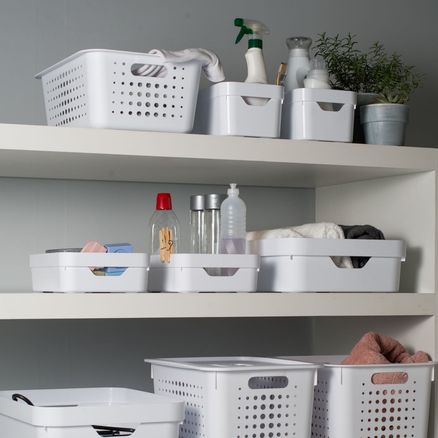 Kit de caixa organizadora Ou 4 peças 5,3L Linha Cube - Ou