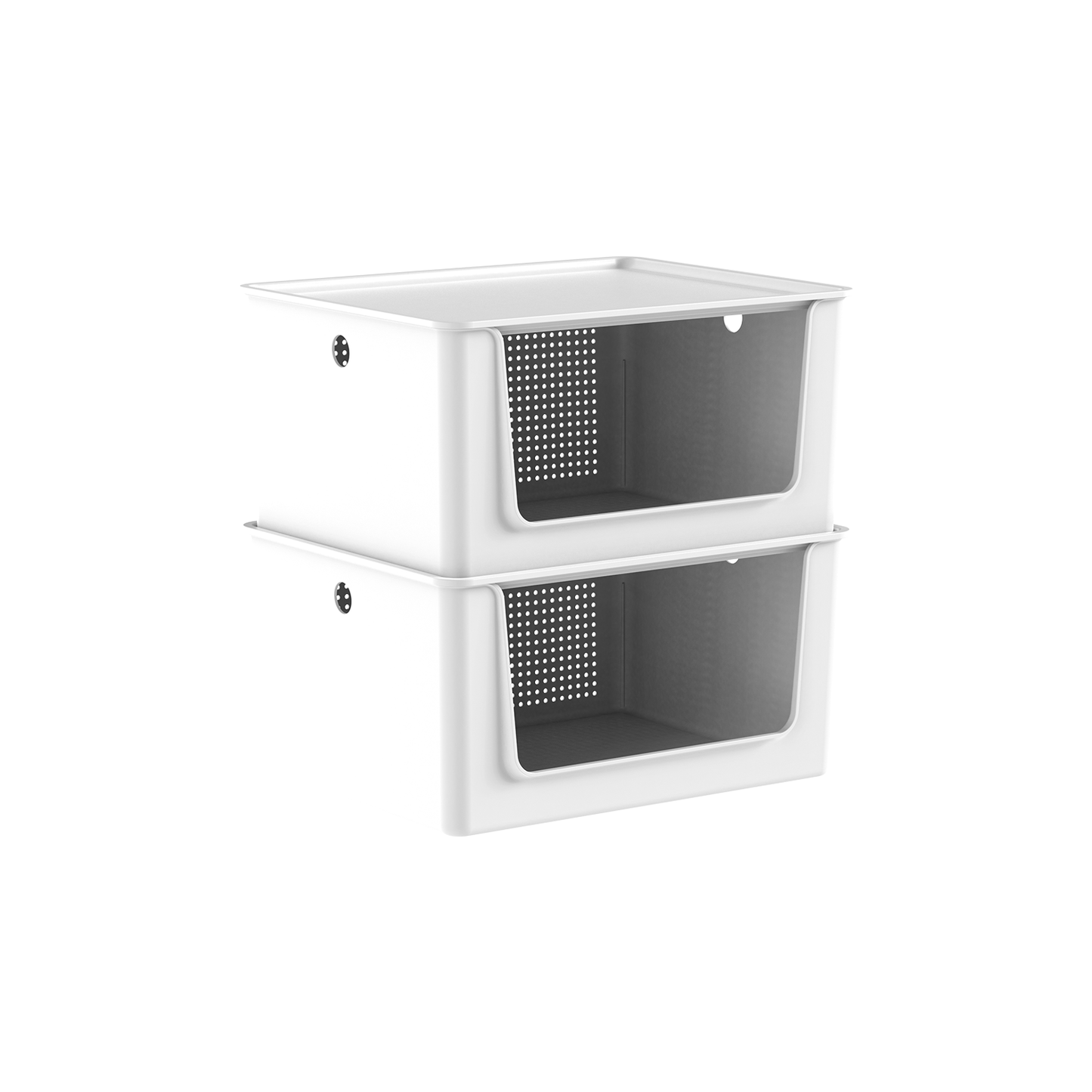 Kit de Cestos de Abertura Frontal com Tampa Ou 2 Peças 16L Linha Flow - Ou